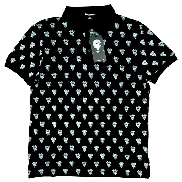 NWT Crooks & Castles Black Polo with White Accents Medium - Picture 1 of 5